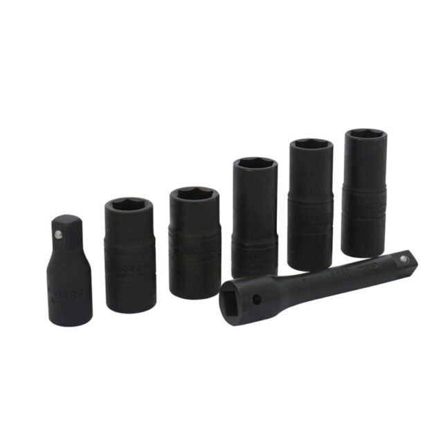 Juego de dados de impacto doble boca cuadro de 1/2" combinados
