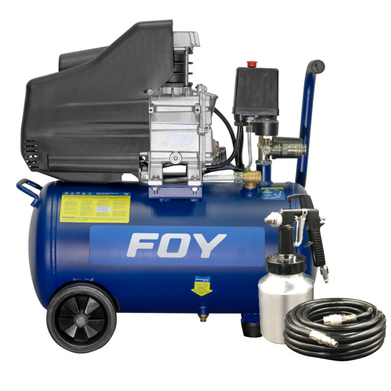 Compresor de aire eléctrico lubricado 25 Lt 1.5 HP 127 V con pistola y manguera Foy
