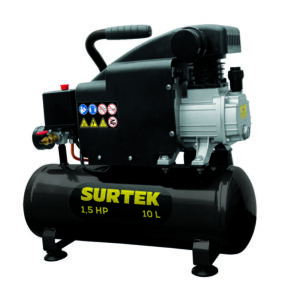 Compresor de aire eléctrico lubricado 10 Lt 1.5 HP 127 V Surtek