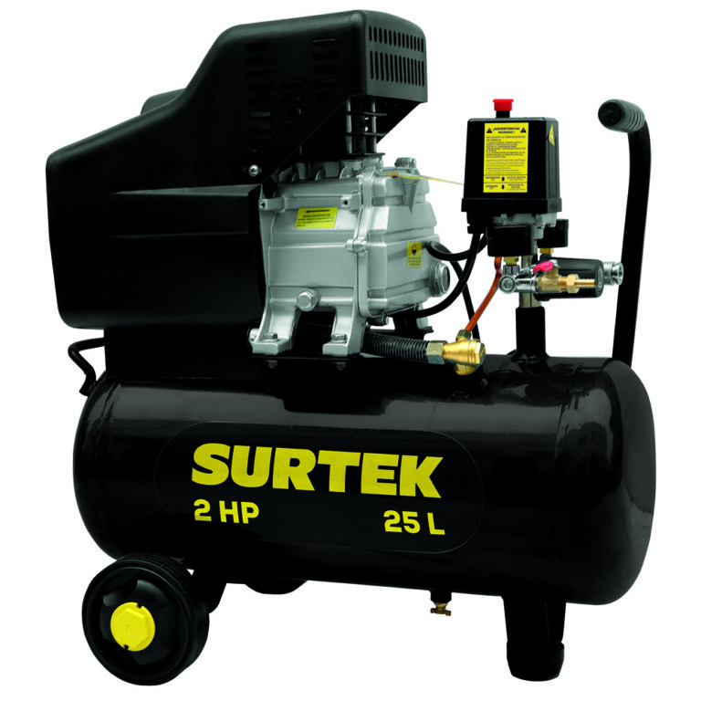 Compresor de aire eléctrico lubricado 25 Lt 2 HP 127 V Surtek