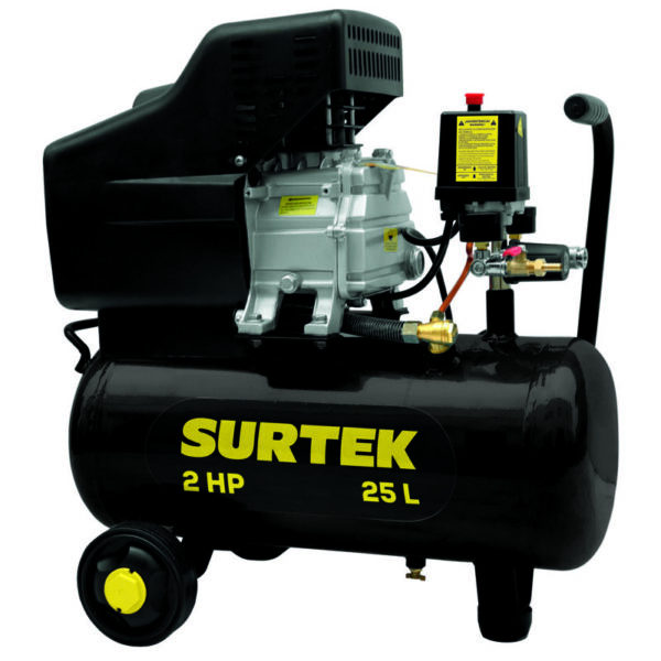 Compresor de aire eléctrico lubricado 25 Lt 2 HP 127 V Surtek