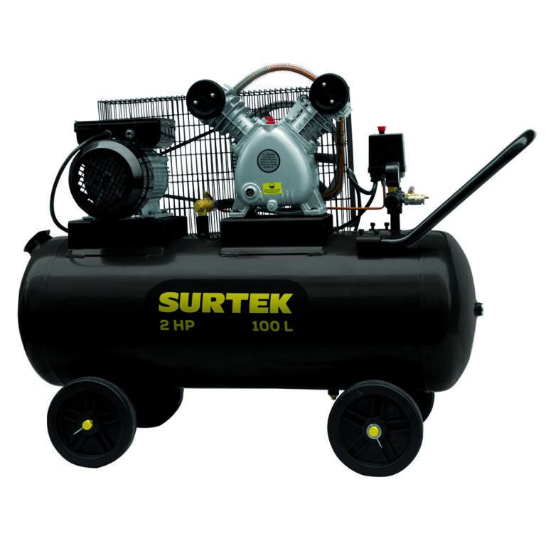 Compresor de aire eléctrico con transmisión de banda 100 Lt 2 HP 127 V Surtek