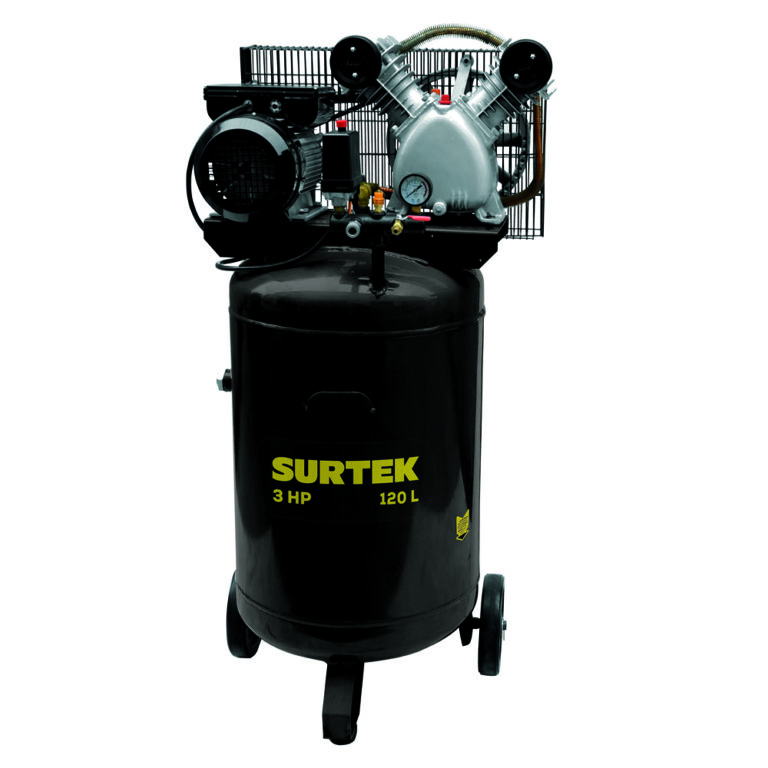 Compresor de aire eléctrico con transmisión de banda vertical 120 Lt 3 HP 127 V Surtek