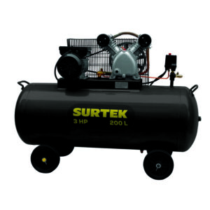 Compresor de aire eléctrico con transmisión de banda 200 Lt 3 HP 127 V Surtek