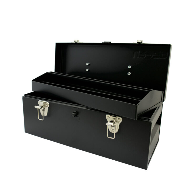 Caja portaherramientas metálica color negro 17" x 7" x 7" Urrea