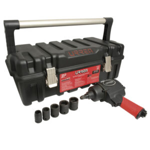 Juego de pistola de impacto neumática cuadro de 1/2" y accesorios métricos