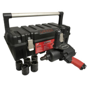 Juego de pistola de impacto neumática cuadro de 3/4" y accesorios métricos