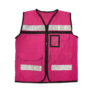 Chaleco de seguridad tipo supervisor cerrado con reflejante rosa M Urrea