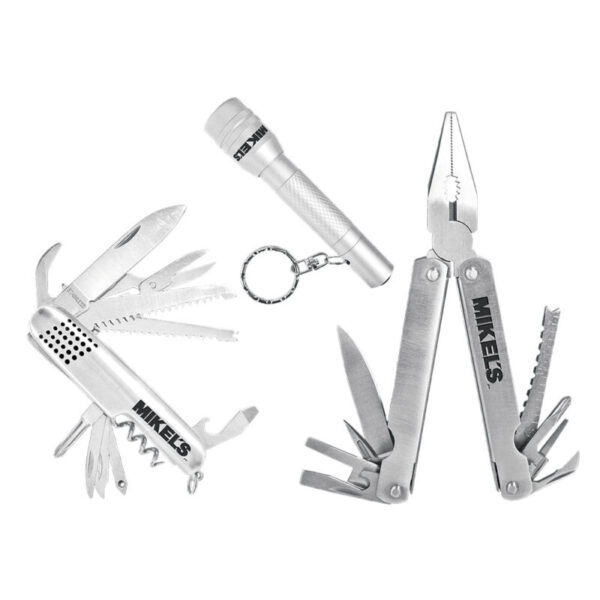 KIT MULTIHERRAMIENTA NAVAJA MULTIUSOS CON LAMPARA 3 EN 1