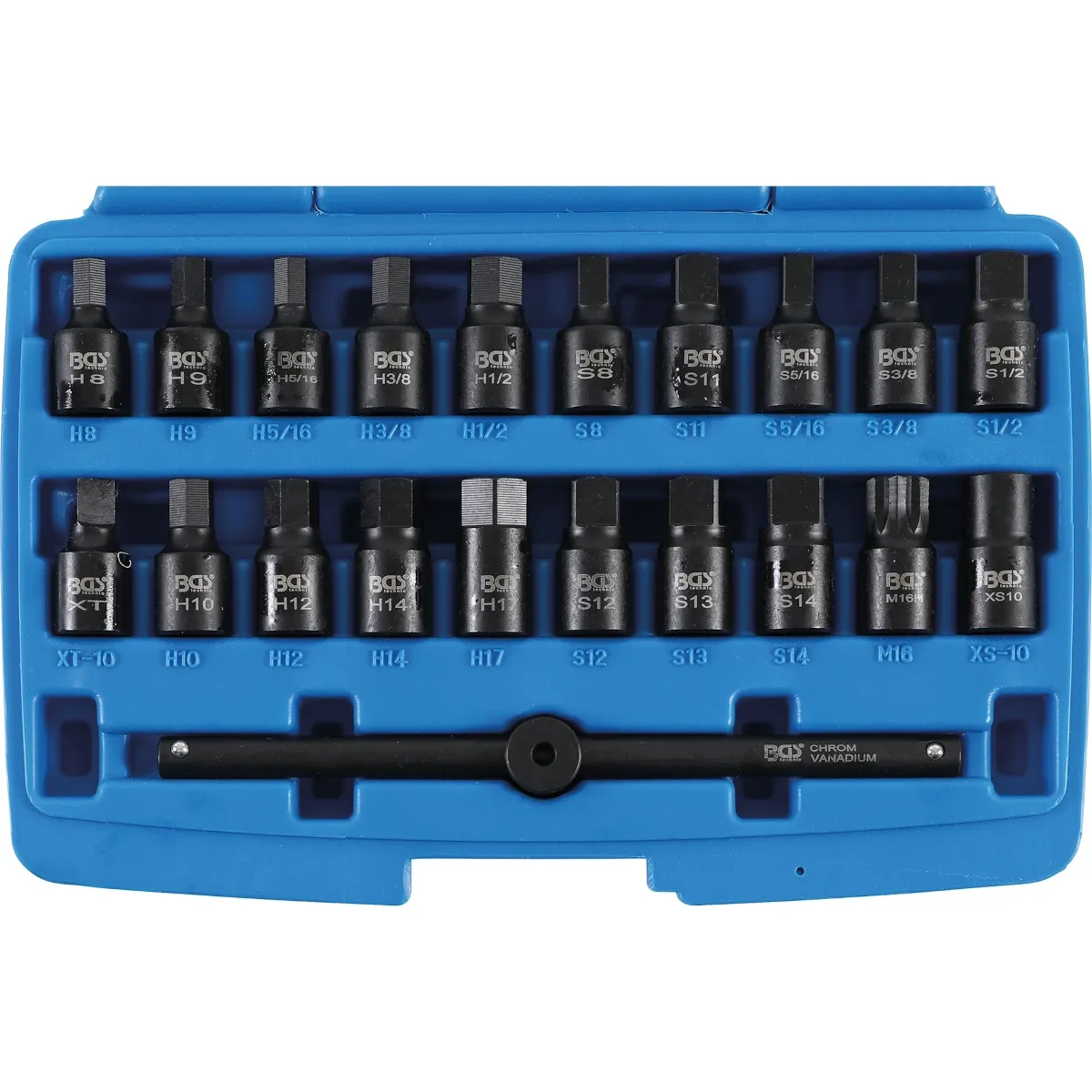 JUEGO 21 PIEZAS DE DADOS 3/8" PARA TAPON DE CARTER