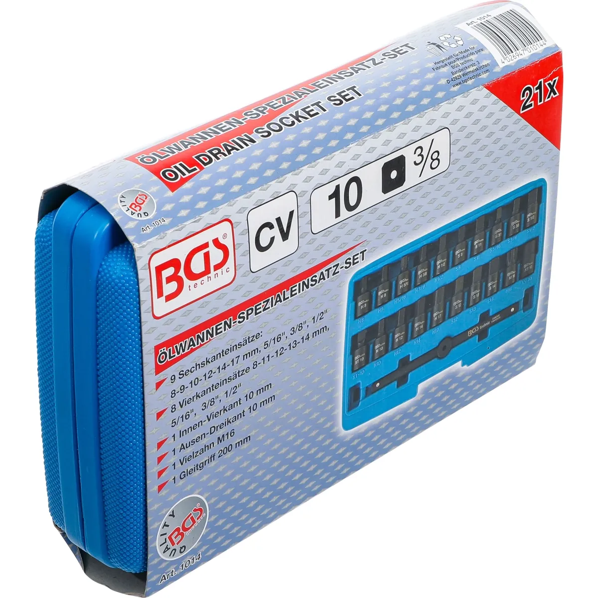 JUEGO 21 PIEZAS DE DADOS 3/8" PARA TAPON DE CARTER - Imagen 6