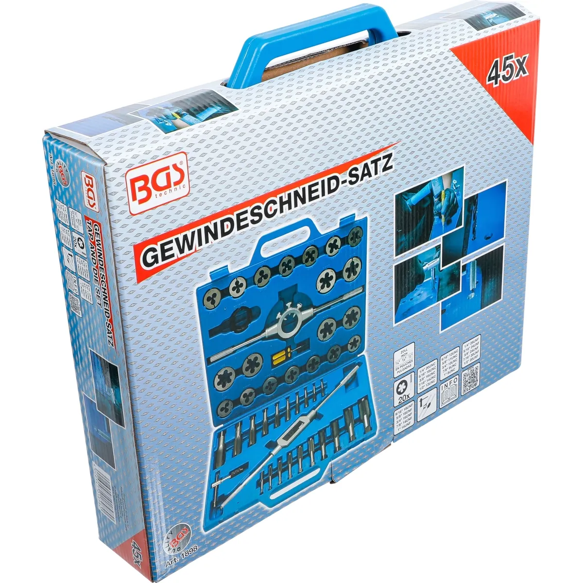 JUEGO 45 PIEZAS DE MACHUELOS Y TERRAJAS EN STANDARD - Imagen 10