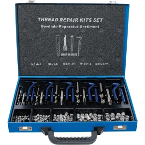 JUEGO 130 PIEZAS PARA REPARAR ROSCAS INSERTADAS M5 - M12