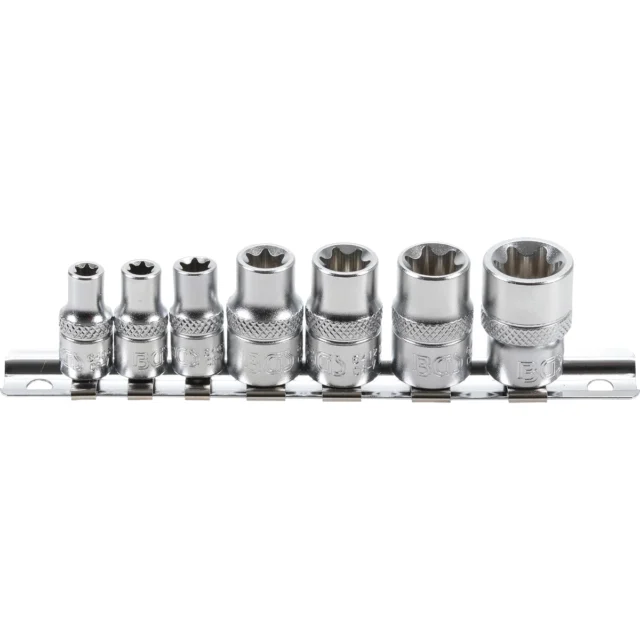 JUEGO  7 PIEZAS DE DADOS T-STAR (TORX) 1/4"  + 3/8"