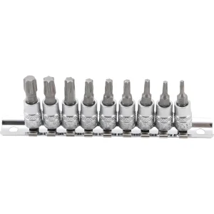 JUEGO DE 9 PIEZAS DE DADOS CON PUNTA 1/4"  T-STAR (TORX)