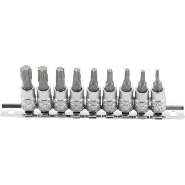 JUEGO DE 9 PIEZAS DE DADOS CON PUNTA 1/4" T-STAR (TORX)