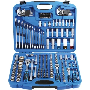 JUEGO 218 PIEZAS DE DADOS 1/4" + 3/8" + 1/2"