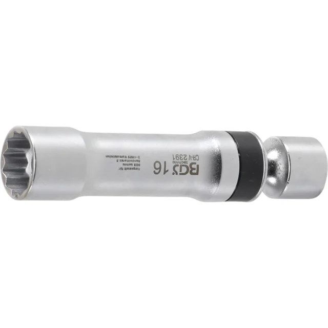 DADO PARA BUJÍAS 16 MM CON 12 PUNTAS 3/8"  LONGITUD 100 MM CON RESORTE