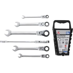 JUEGO DE LLAVES COMBINADAS MATRACA | CABEZA FLEXIBLE | 8 - 19 MM | 6 PIEZAS