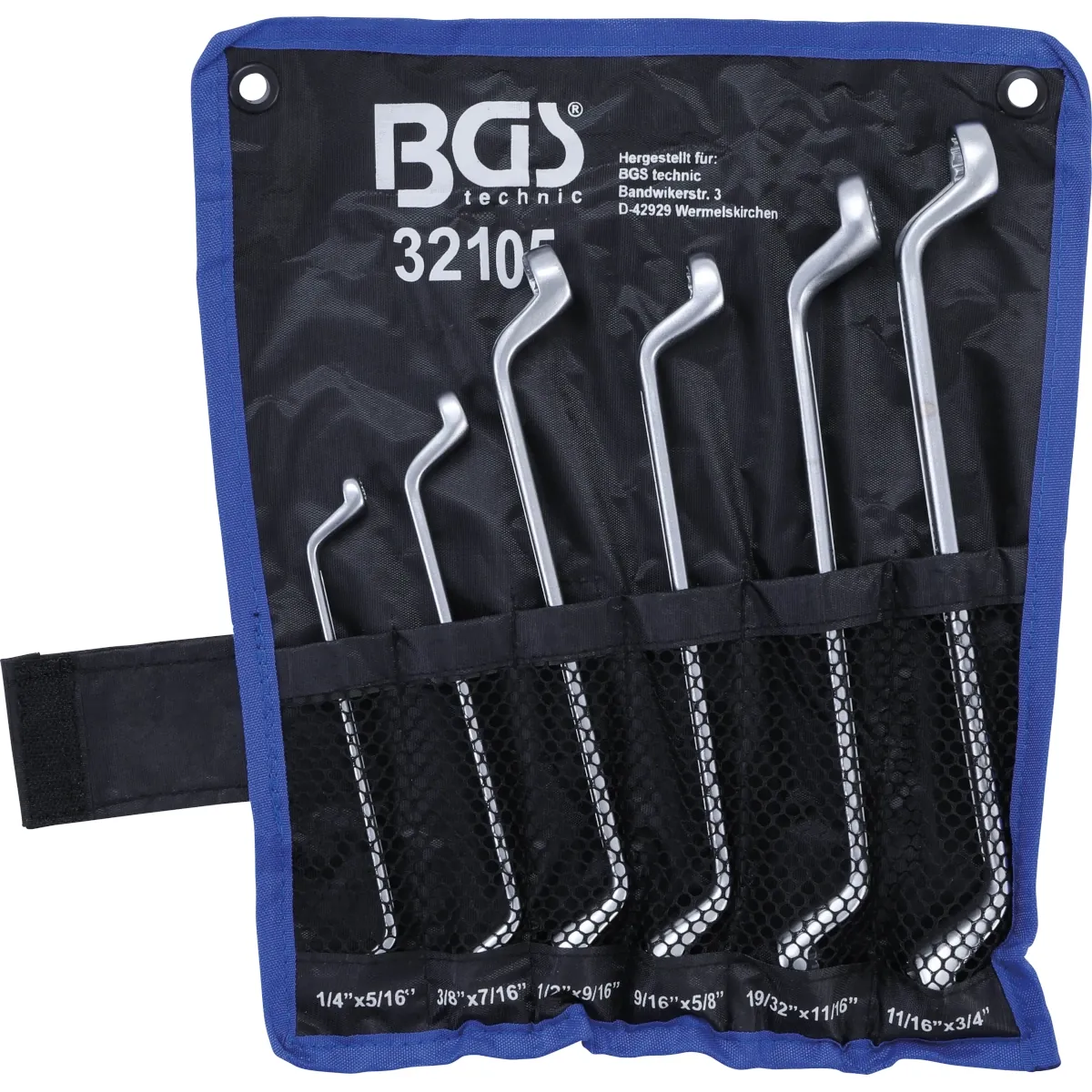 JUEGO 6 PIEZAS DE LLAVES DE DOBLE ESTRELLA ACODADA, 75 °, EN STANDARD,1/4" -3/4" - Imagen 2