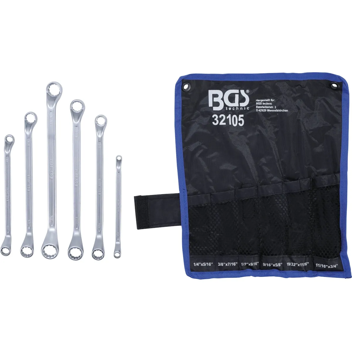 JUEGO 6 PIEZAS DE LLAVES DE DOBLE ESTRELLA ACODADA, 75 °, EN STANDARD,1/4" -3/4" - Imagen 3