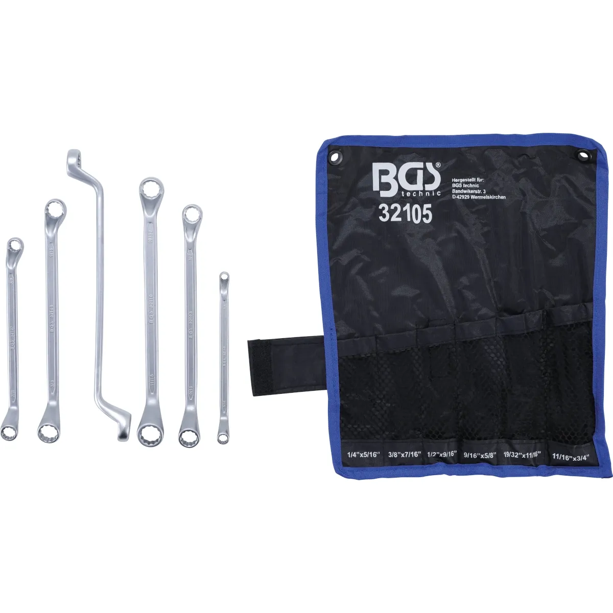 JUEGO 6 PIEZAS DE LLAVES DE DOBLE ESTRELLA ACODADA, 75 °, EN STANDARD,1/4" -3/4" - Imagen 4