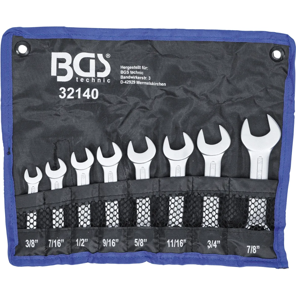 JUEGO 8 PIEZAS DE LLAVES COMBINADAS EXTRA CORTAS, EN STANDARD 3/8" -7/8 - Imagen 4