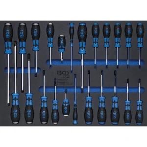 3/3 BANDEJA PARA CARRO CON DESARMADORES, 23 PIEZAS