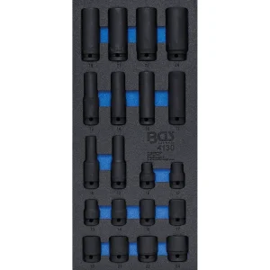 BANDEJA PARA GABINETE 1/3: DADOS DE IMPACTO HEXAGONAL | 12,5 MM (1/2") | 10 - 24 MM | 20 PIEZAS