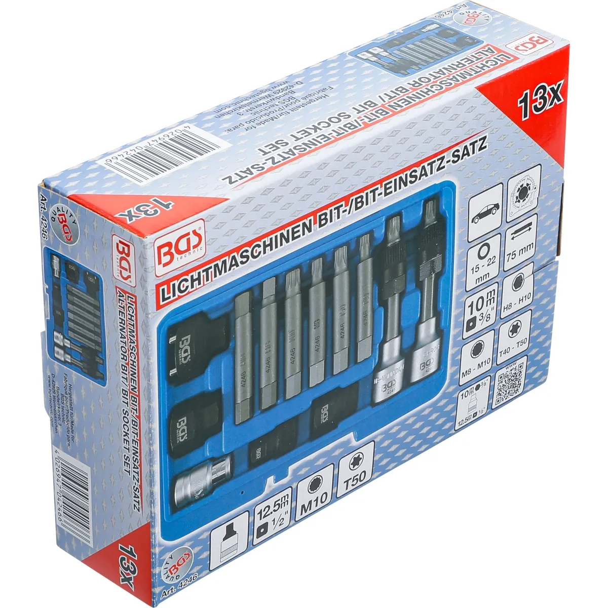 JUEGO 12 PIEZAS PARA POLEAS DE ALTERNADOR, 1/2" - Imagen 6