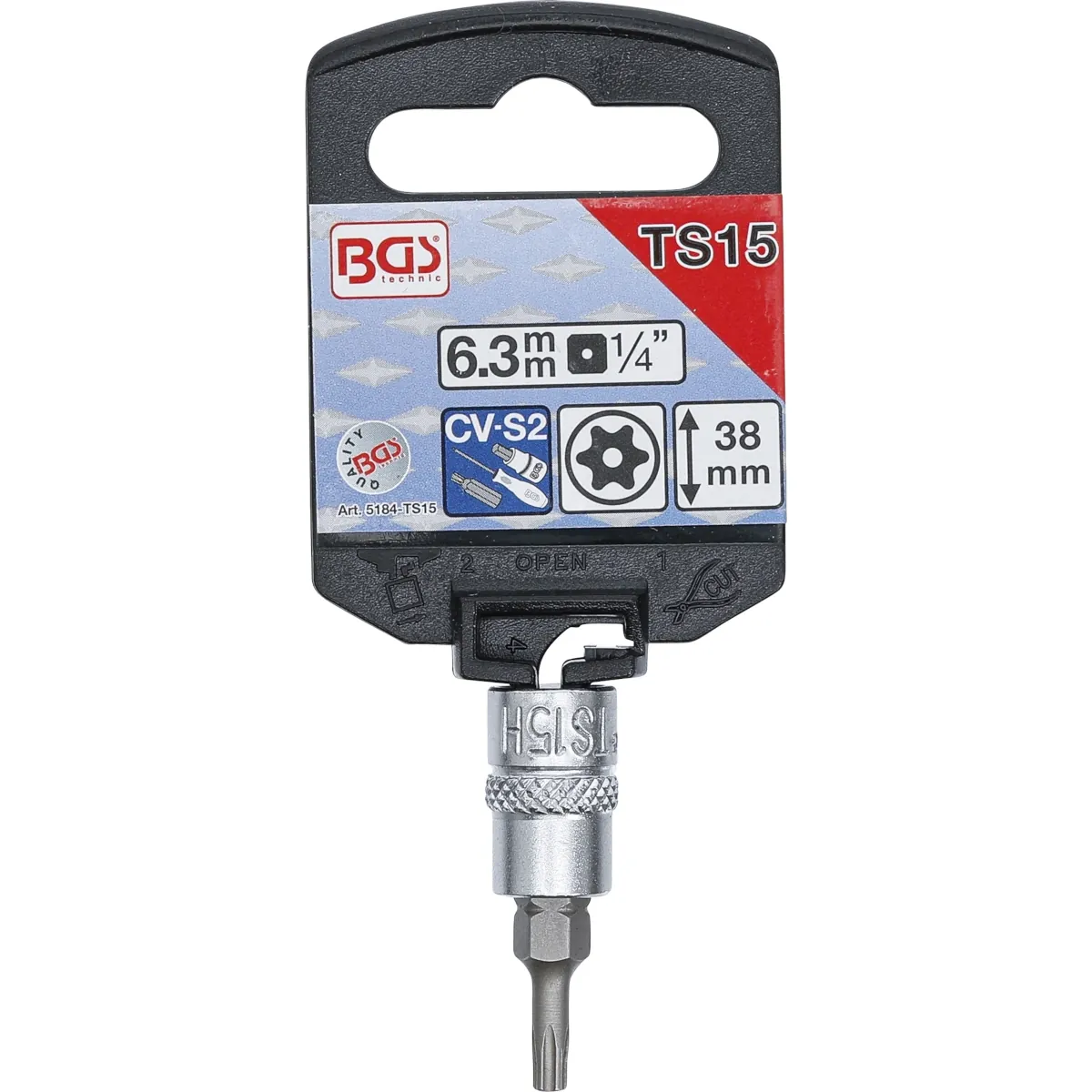 1/4" DADO CON PUNTA TORX (T-STAR (TORX)),INVIOLABLE, TS 10X38 MM - Imagen 2