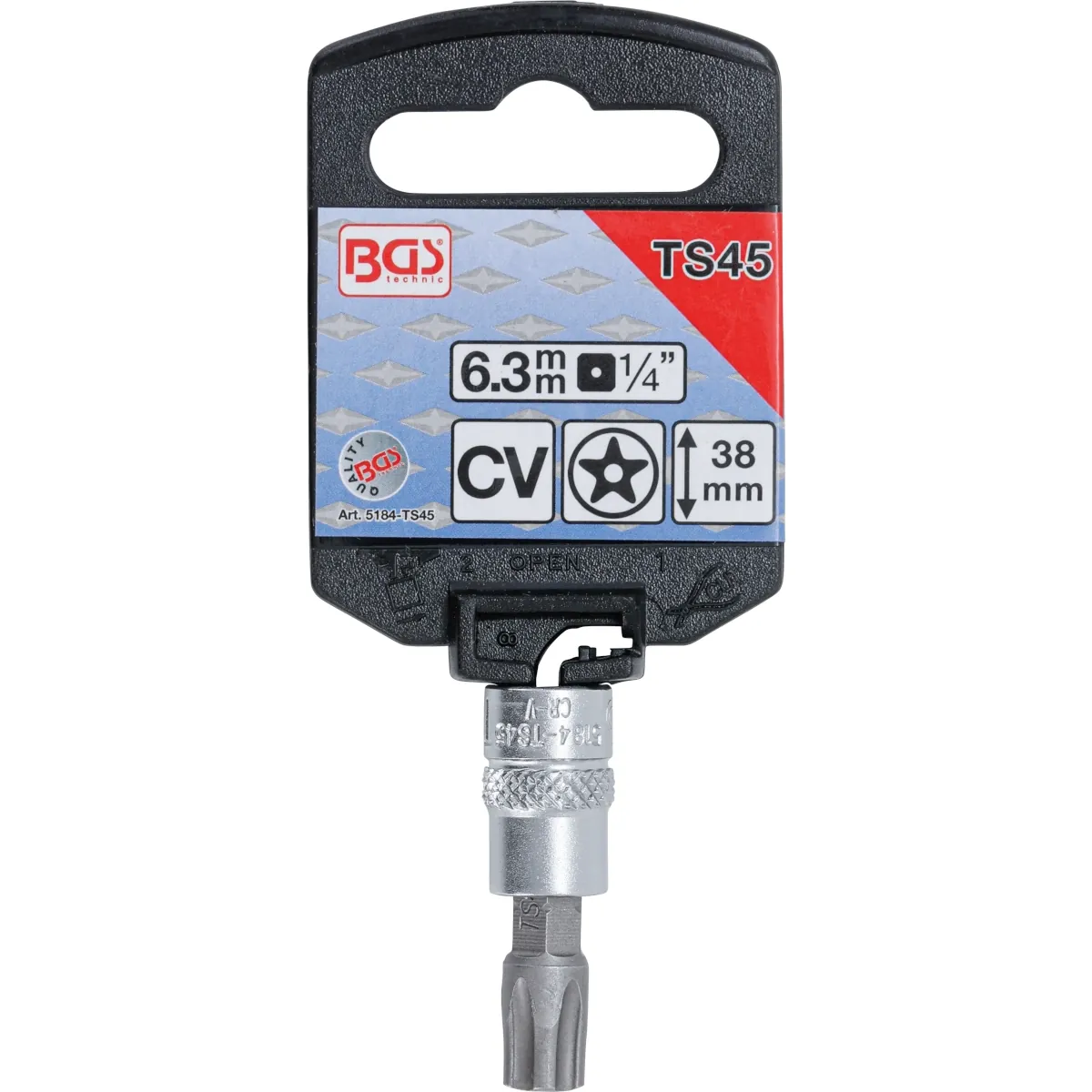 1/4" DADO CON PUNTA TORX (T-STAR (TORX)),INVIOLABLE, TS 45X38 MM - Imagen 2