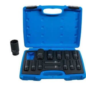 JUEGO 14 PIEZAS DE DADOS DE IMPACTO  MULTIUSOS , 10 - 32 MM