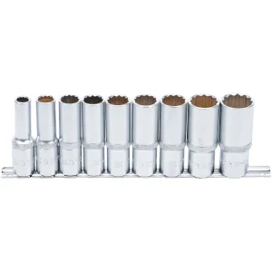 JUEGO DE DADOS 12 CARAS, LARGAS | ENTRADA 12,5 MM (1/2") | 10 - 24 MM | 9 PIEZAS