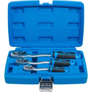 JUEGO DE MATRACAS REVERSIBLE 1/4" / 3/8" / 1/2"  | 72 DIENTES | 3 PIEZAS