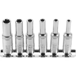 JUEGO 6 PIEZAS DE DADOS LARGAS 1/4  PARA TORNILLOS TIPO E, E4-E10