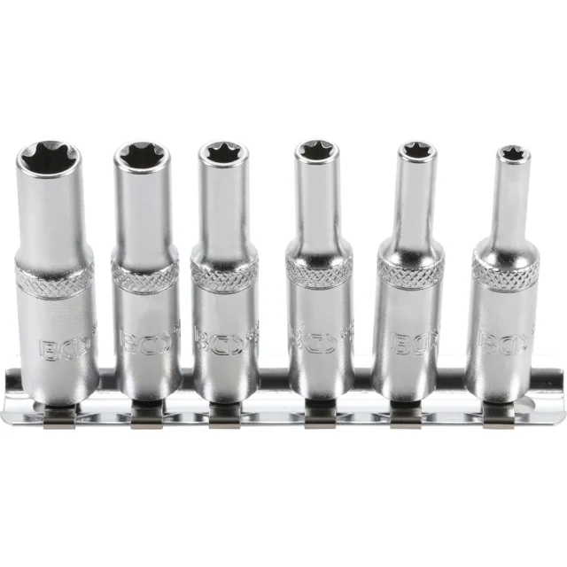 JUEGO 6 PIEZAS DE DADOS LARGAS 1/4  PARA TORNILLOS TIPO E, E4-E10