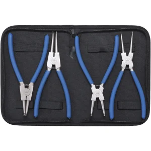 JUEGO 4 PIEZAS DE PINZAS DE PUNTAS (PARA SEGUROS) 225 MM