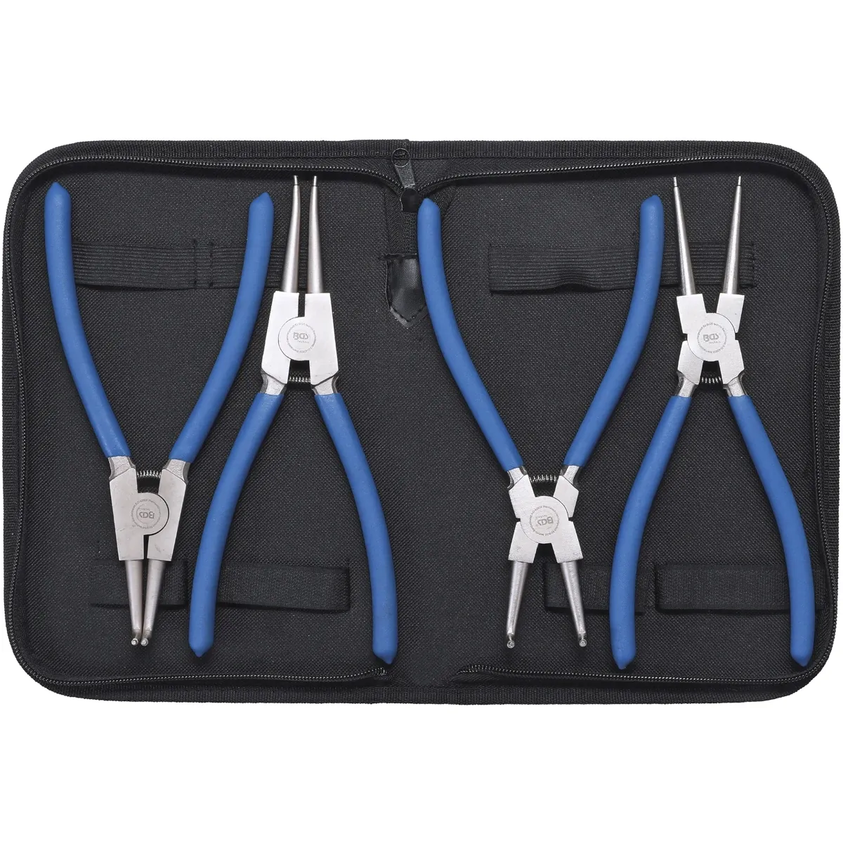 JUEGO 4 PIEZAS DE PINZAS DE PUNTAS (PARA SEGUROS) 225 MM