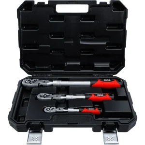 JUEGO DE MATRACAS REVERSIBLES | EXTENSIBLE, INCLINABLE | 6,3 MM (1/4") - 10 MM (3/8") - 12,5 MM (1/2") | 3 PIEZAS