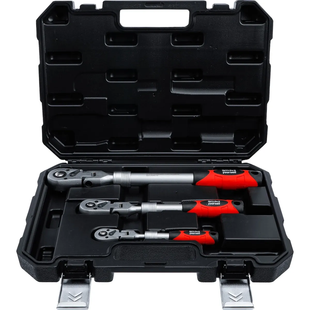 JUEGO DE MATRACAS REVERSIBLES | EXTENSIBLE, INCLINABLE | 6,3 MM (1/4") - 10 MM (3/8") - 12,5 MM (1/2") | 3 PIEZAS