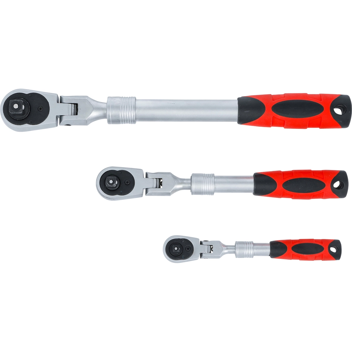 JUEGO DE MATRACAS REVERSIBLES | EXTENSIBLE, INCLINABLE | 6,3 MM (1/4") - 10 MM (3/8") - 12,5 MM (1/2") | 3 PIEZAS - Imagen 6