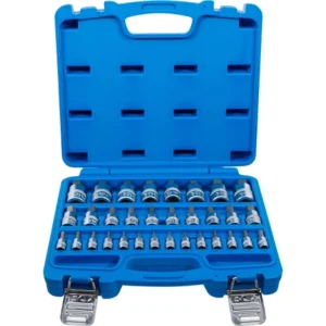 JUEGO DE DADOS CON PUNTA | ENTRADA 6,3 MM (1/4") / 10 MM (3/8") / 12,5 MM (1/2") | HEXÁGONO INTERIOR 2 - 19 MM / 1/4 - 9/16" |MEDIDAS MÉTRICAS Y EN PULGADAS | 32 PIEZAS