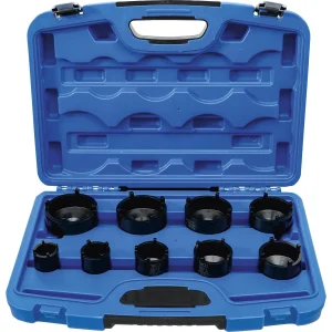 JUEGO DE DADOS PARA TUERCAS RANURADAS | PINES EN EL EXTERIOR | KM4 - KM12 | 9 PIEZAS