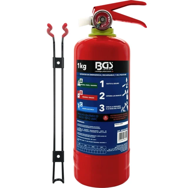 EXTINTOR  DE EMERGENCIA RECARGABLE | 1 KG | POLVO QUIMICO ABC
