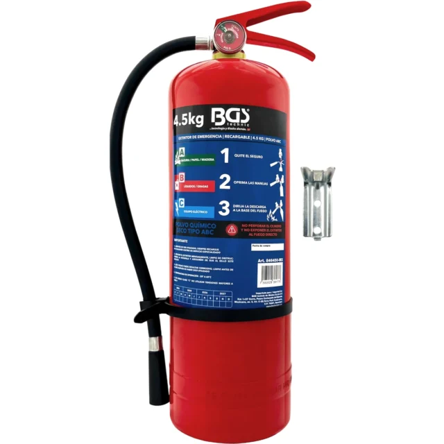 EXTINTOR  DE EMERGENCIA RECARGABLE | 4.5 KG / 10 LB | POLVO QUIMICO ABC