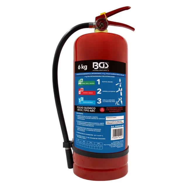 EXTINTOR  DE EMERGENCIA RECARGABLE | 6 KG / 13.5 LB | POLVO QUIMICO ABC